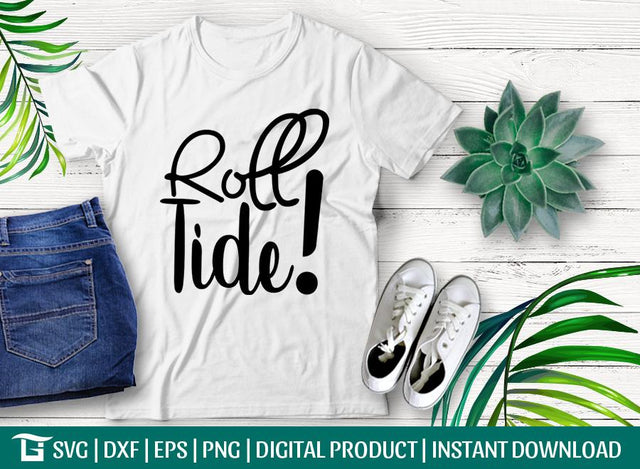 Roll Tide Svg Cut File, Alabama Svg, Sports Svg, Crimson Svg, Tshirt Design, SVG ETC Craft 