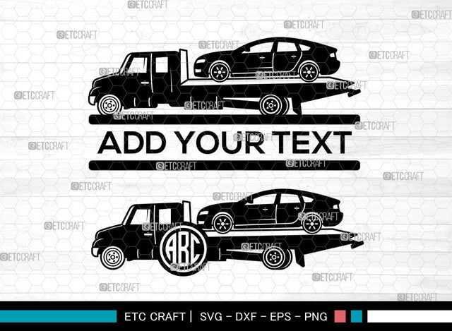 Rollback Truck Monogram SVG, Rollback Truck SVG, Split Monogram Svg, Flatbed Truck Svg, Rollback Truck Icon Svg, Wrecker Svg, Rollback Truck SVG ETC Craft 