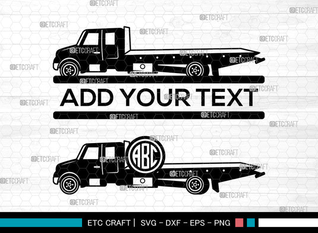 Rollback Truck Monogram SVG, Rollback Truck SVG, Split Monogram Svg, Flatbed Truck Svg, Rollback Truck Icon Svg, Wrecker Svg, Rollback Truck SVG ETC Craft 