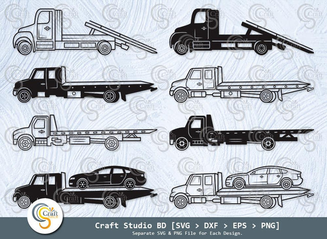 Rollback Truck Silhouette, Rollback Truck SVG, Tow Truck Svg, Flatbed Truck Svg, Rollback Truck Icon Svg, Wrecker Svg, Rollback Truck Bundle SVG ETC Craft 