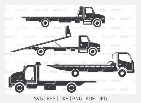 Rollback Truck svg, Flatbed Truck Svg, Tow Truck svg, Rollback Truck Silhouette, Tow truck svg file, clipart cricut design, Wrecker Svg SVG Dinvect 