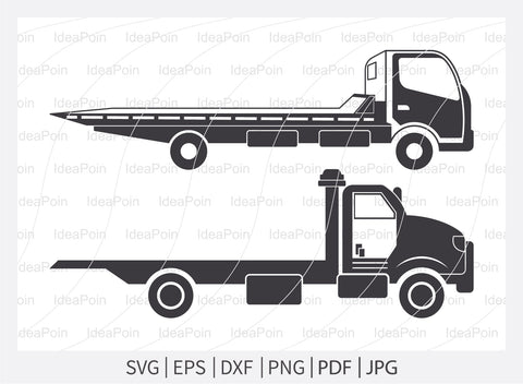 Rollback Truck svg, Flatbed Truck Svg, Tow Truck svg, Rollback Truck Silhouette, Tow truck svg file, clipart cricut design, Wrecker Svg SVG Dinvect 