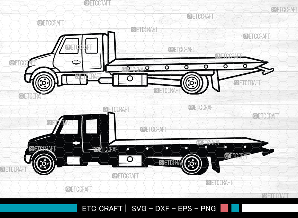 Rollback Truck SVG, Rollback Truck SVG, Tow Truck Svg, Flatbed Truck ...