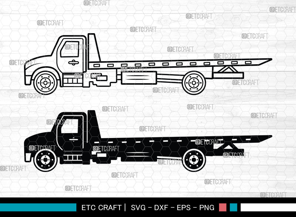 Rollback Truck SVG, Rollback Truck SVG, Tow Truck Svg, Flatbed Truck ...
