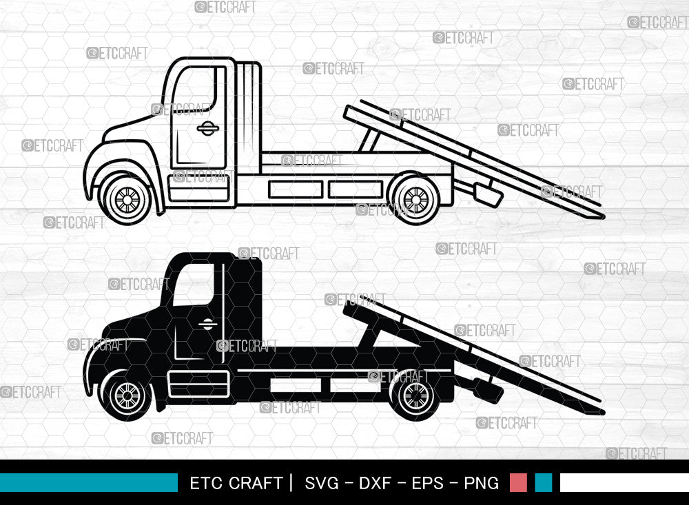 Rollback Truck SVG, Rollback Truck SVG, Tow Truck Svg, Flatbed Truck ...