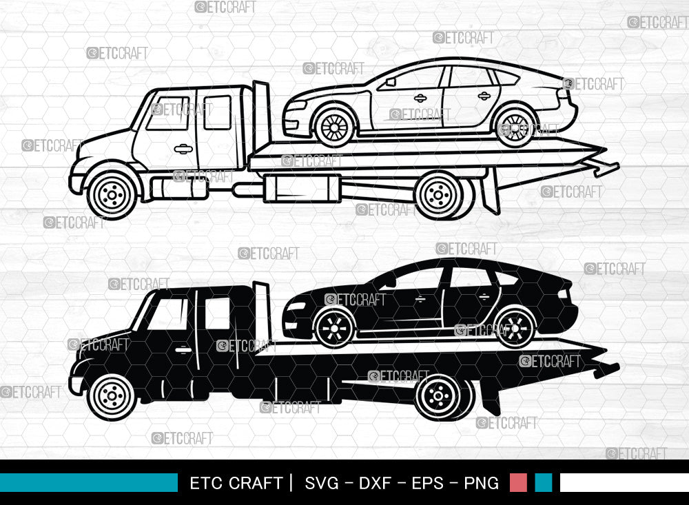 Rollback Truck SVG, Rollback Truck SVG, Tow Truck Svg, Flatbed Truck ...