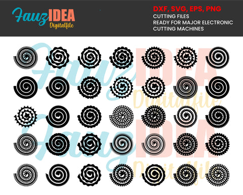 Rolled Flower Svg, Flowers Template, Rolled Paper Flowers Svg, Flowers svg, Rolled Flower Cut File, 3d Rose Svg, Rolled Paper Flower,Origami SVG Fauz 