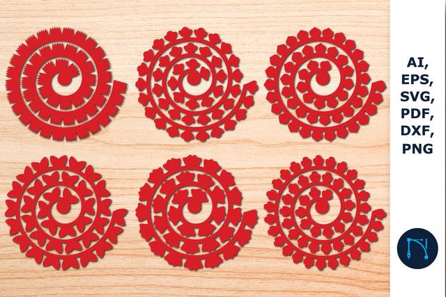 Rolled Paper Flower SVG Bundle SVG MD JOYNAL ABDIN 
