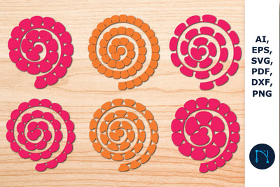 Rolled Paper Flower SVG Bundle SVG MD JOYNAL ABDIN 