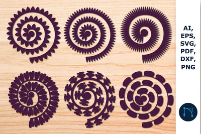 Rolled Paper Flower SVG Bundle SVG MD JOYNAL ABDIN 