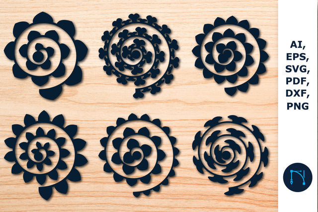 Rolled Paper Flower SVG Bundle SVG MD JOYNAL ABDIN 
