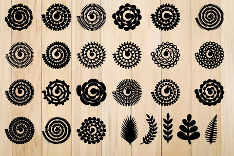 Rolled Paper Flower Templates SVG, 3D Rose SVG SVG Yuliya 