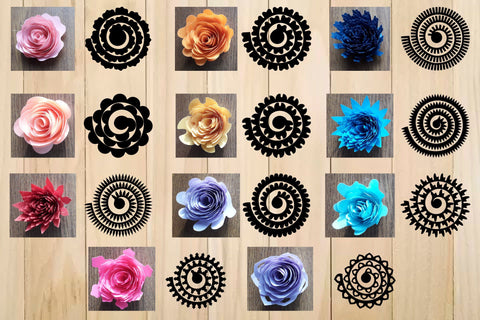 Rolled Paper Flower Templates Svg