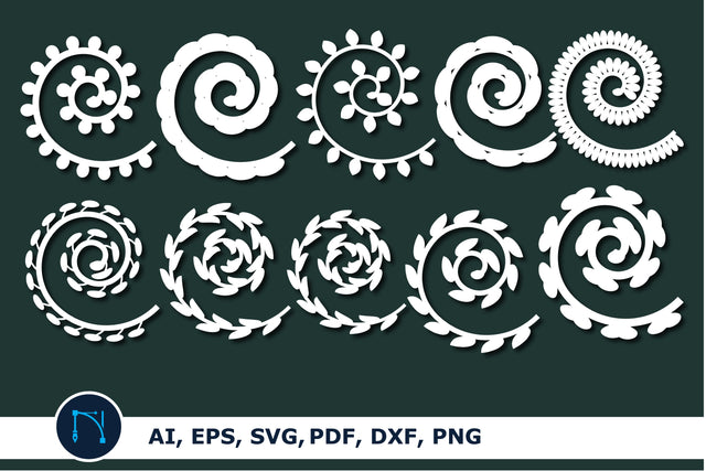 Rolled Paper Flower Templates SVG CUT SVG MD JOYNAL ABDIN 