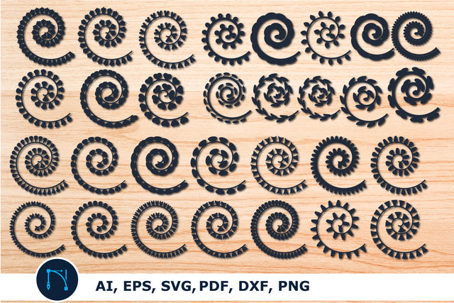 Rolled Paper Flower Templates SVG CUT SVG MD JOYNAL ABDIN 