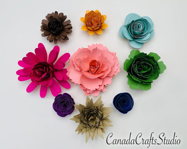 Rolled Paper Flowers SVG CanadaCraftsStudio 