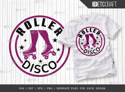 Roller Disco SVG Cut File, Roller Derby svg, Roller Skates Svg, Skate Svg, Sports Svg, Roller Skates Quotes, ETC T00257 SVG ETC Craft 
