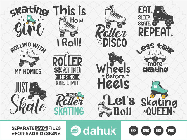 Roller skate SVG, Roller girl SVG, Roller skate party SVG dahukdesign 
