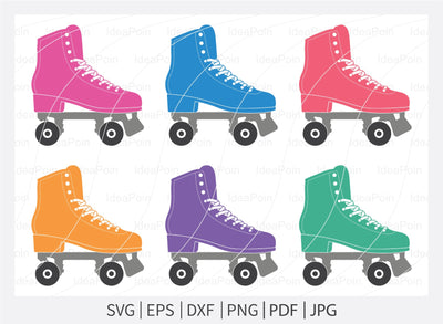 Roller Skates colorful svg, Roller Skates svg, Roller Skates Clipart, Split Roller Skates, Roller Derby svg, Roller Skates outline svg SVG Dinvect 