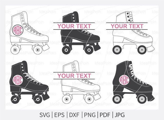Roller Skates Monogram svg, Roller Skates Split svg, Roller Skates Clipart, Split Roller Skates, Roller Derby svg, Roller Skates outline svg SVG Dinvect 