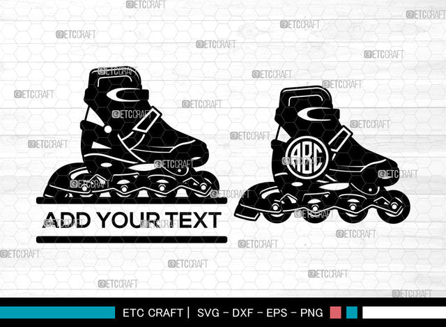 Roller Skates Monogram SVG, Roller Skates SVG, Split Monogram Svg, Roller Skating Svg, Roller Derby Svg, Hanging Roller Skates Svg, Roller Skates SVG ETC Craft 