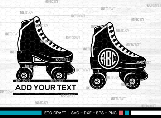 Roller Skates Monogram SVG, Roller Skates SVG, Split Monogram Svg, Roller Skating Svg, Roller Derby Svg, Hanging Roller Skates Svg, Roller Skates SVG ETC Craft 