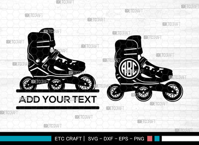 Roller Skates Monogram SVG, Roller Skates SVG, Split Monogram Svg, Roller Skating Svg, Roller Derby Svg, Hanging Roller Skates Svg, Roller Skates SVG ETC Craft 