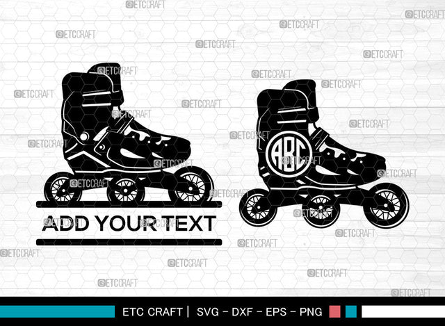 Roller Skates Monogram SVG, Roller Skates SVG, Split Monogram Svg, Roller Skating Svg, Roller Derby Svg, Hanging Roller Skates Svg, Roller Skates SVG ETC Craft 