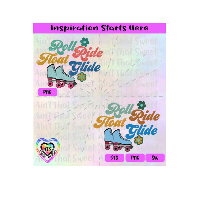 Roller Skates | Roll Ride Float Glide | Flowers - Transparent PNG SVG DXF - Silhouette, Cricut, ScanNCut SVG Aint That Sweet 