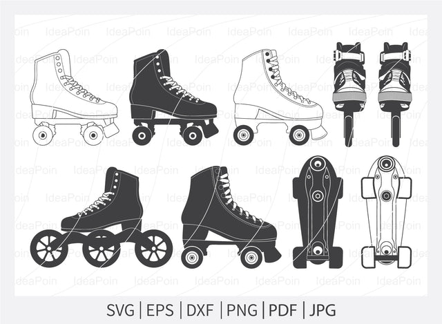 Roller Skates svg, Roller Skates Clipart, Split Roller Skates, Roller Derby svg, Roller Skates outline svg, Roller Skate cut file,Roller svg SVG Dinvect 