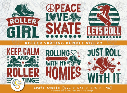 Roller Skating SVG Bundle, Roller Derby svg, Roller Skates Svg, Roller Skates Quotes, Skates Cutting File SVG ETC Craft 