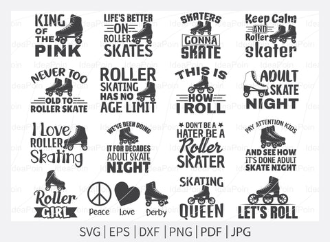 Roller Skating svg, Roller Skating Bundle svg, Adult Skate Night, Roller Skates saying, Roller Derby quotes, Roller Skating Png, Dxf, Svg SVG Dinvect 