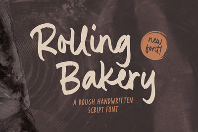 Rolling Bakery - Rough Handwritten Script Font Timur type 