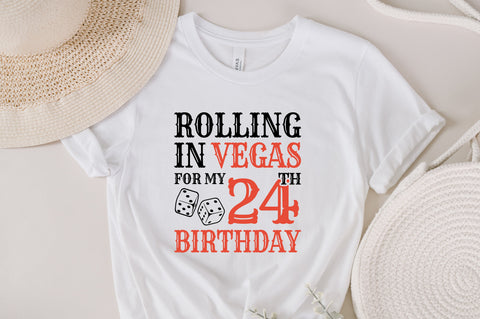 Rolling In Vegas For My 24th Birthday Svg, Birthday Svg, 24th Birthday Svg, 24 Years Old Svg, Rolling In Vegas Svg, Vegas Svg, Vegas Brithday Svg, Rolling Dice Svg, Dice Svg, Vegas Trip Svg SVG Fauz 