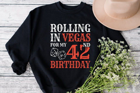 Rolling In Vegas For My 42nd Birthday Svg, Birthday Svg, 42nd Birthday Svg, 42 Years Old Svg, Rolling In Vegas Svg, Vegas Svg, Vegas Brithday Svg, Rolling Dice Svg, Dice Svg, Vegas Trip Svg SVG Fauz 