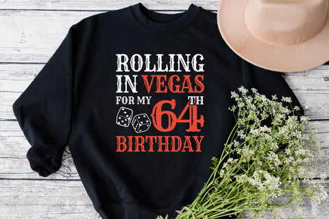 Rolling In Vegas For My 64th Birthday Svg, Birthday Svg, 64th Birthday Svg, 64 Years Old Svg, Rolling In Vegas Svg, Vegas Svg, Vegas Brithday Svg, Rolling Dice Svg, Dice Svg, Vegas Trip Svg SVG Fauz 