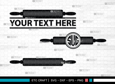 Rolling Pin Monogram, Rolling Pin Silhouette, Rolling Pin SVG, Kitchen Svg, Baking Svg, Cooking Svg, SB00174 SVG ETC Craft 