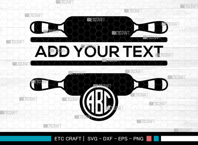 Rolling Pin Monogram SVG, Circle Monogram, Dough Rolling Pin Svg, Baking Svg, Kitchen Svg, Rolling Pin Icon Svg, Rolling Pin Bundle SVG ETC Craft 