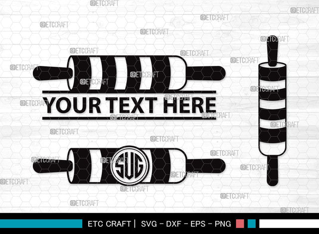 Rolling Pin Monogram SVG | Kitchen Svg | Baking Svg | Bundle | Rolling Pin Clipart SVG ETC Craft 