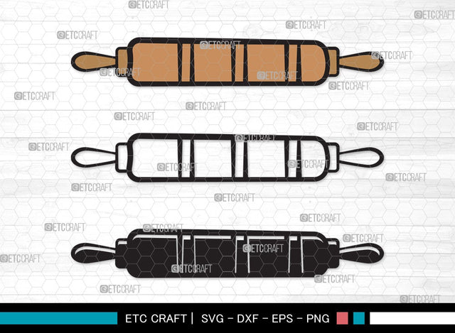 Rolling Pin Monogram SVG | Kitchen Svg | Baking Svg | Bundle | Rolling Pin Clipart SVG ETC Craft 