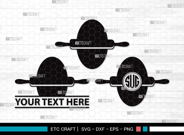 Rolling Pin Monogram SVG | Kitchen Svg | Baking Svg | Bundle | Rolling Pin Clipart SVG ETC Craft 