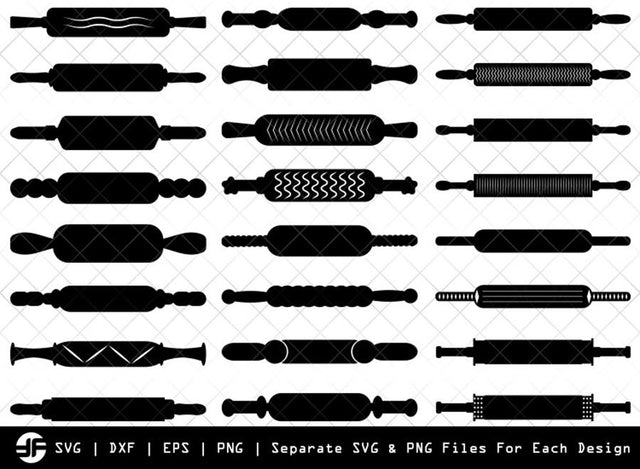 Rolling Pin SVG | Rolling Pin Silhouette Bundle | SVG Cut File SVG ETC Craft 