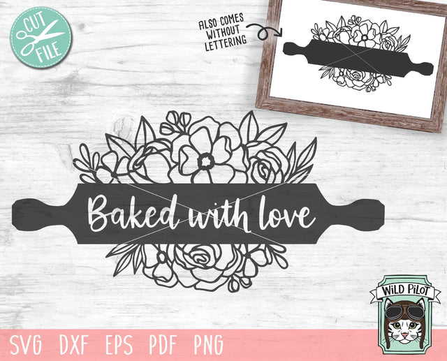 Rolling Pin With Flowers SVG Cut File SVG Wild Pilot 