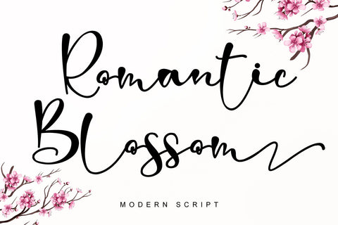 Romantic Blossom Font Stefani Letter 