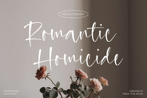Romantic Homicide - Handwritten Script font Font Timur type 