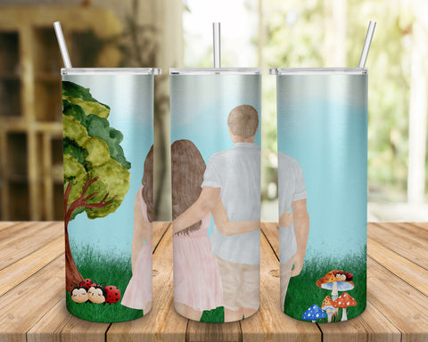 Romantic Love Couple, Valentine's Day, 20oz Skinny Tumbler Sublimation Couple Love Print PNG File Digital Download Sublimation BOO-design 