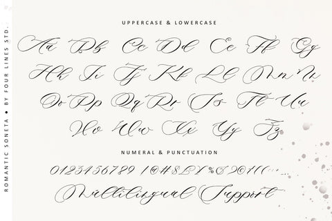 Romantic soneta Font Four Lines Std. 