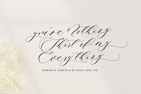 Romantic soneta Font Four Lines Std. 