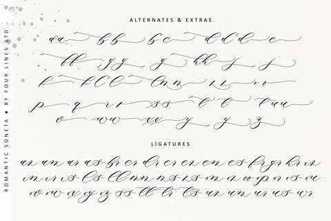 Romantic soneta Font Four Lines Std. 