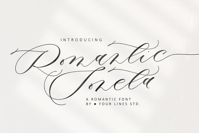 Romantic soneta Font Four Lines Std. 